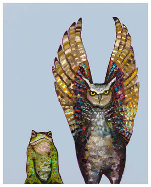Owl & Toad - Light Blue Wall Art-Wall Art-Jack and Jill Boutique