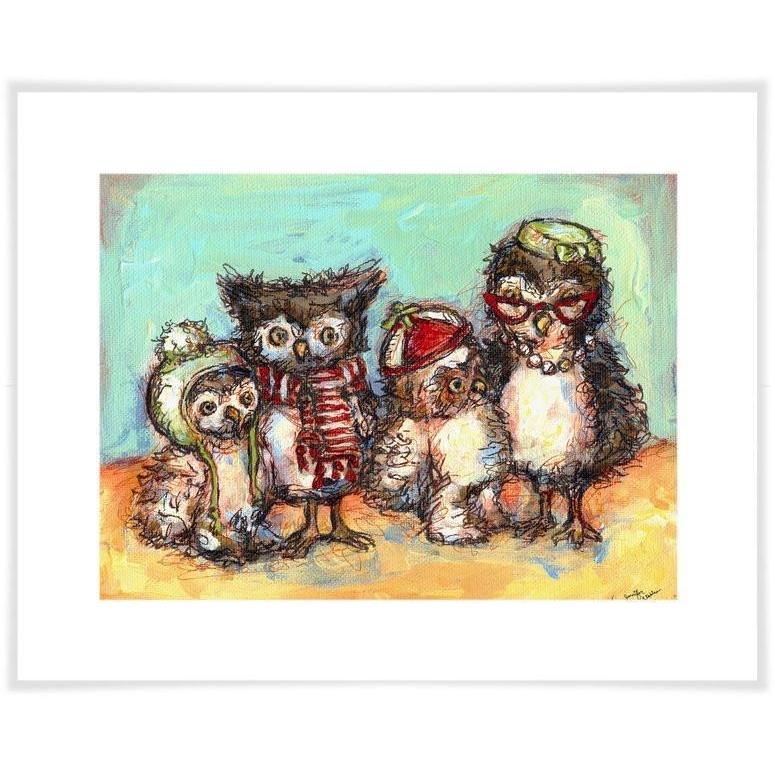 Owl Family Photo-Art Print-Jack and Jill Boutique