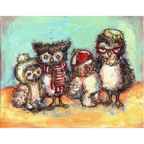 Owl Family Photo | Canvas Wall Art-Canvas Wall Art-Jack and Jill Boutique