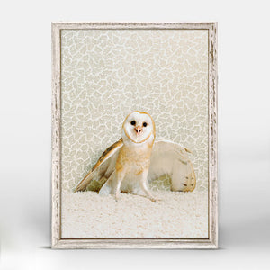 Owl On Neutral - Mini Framed Canvas-Mini Framed Canvas-Jack and Jill Boutique