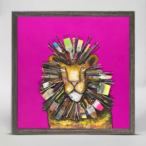 Paintbrush Lion - Mini Framed Canvas-Mini Framed Canvas-Jack and Jill Boutique
