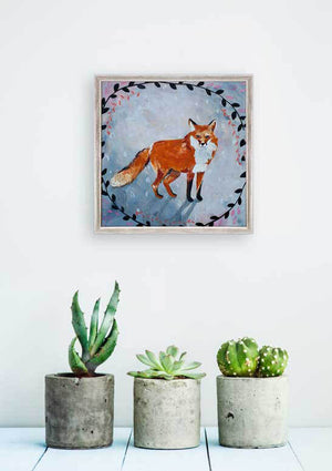 Painted Animals - Fox Mini Framed Canvas-Mini Framed Canvas-Jack and Jill Boutique