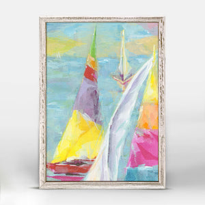 Painted Sailboat - Mini Framed Canvas-Mini Framed Canvas-Jack and Jill Boutique
