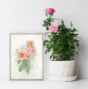 Pale Wild Roses - Mini Framed Canvas-Mini Framed Canvas-Jack and Jill Boutique