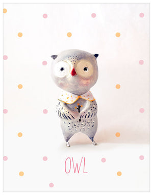 Paper Mache - Owl - Girl Wall Art-Wall Art-Jack and Jill Boutique