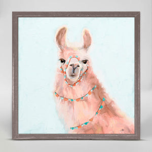 Party Llama - Mini Framed Canvas-Mini Framed Canvas-Jack and Jill Boutique