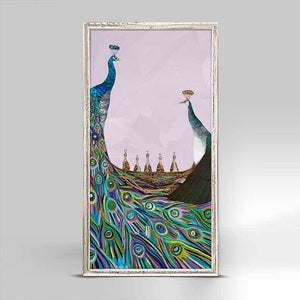 Peachicks On Lavender - Mini Framed Canvas-Mini Framed Canvas-Jack and Jill Boutique