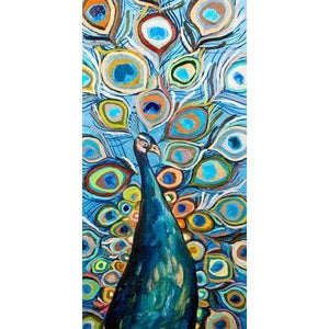 Peacock - Metallic Ocean Blue | Canvas Wall Art-Canvas Wall Art-Jack and Jill Boutique