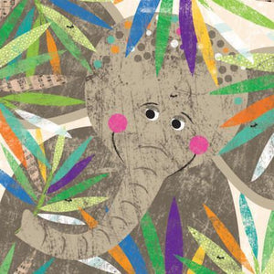 Peeking Jungle Buddies - Elephant | Canvas Wall Art-Canvas Wall Art-Jack and Jill Boutique