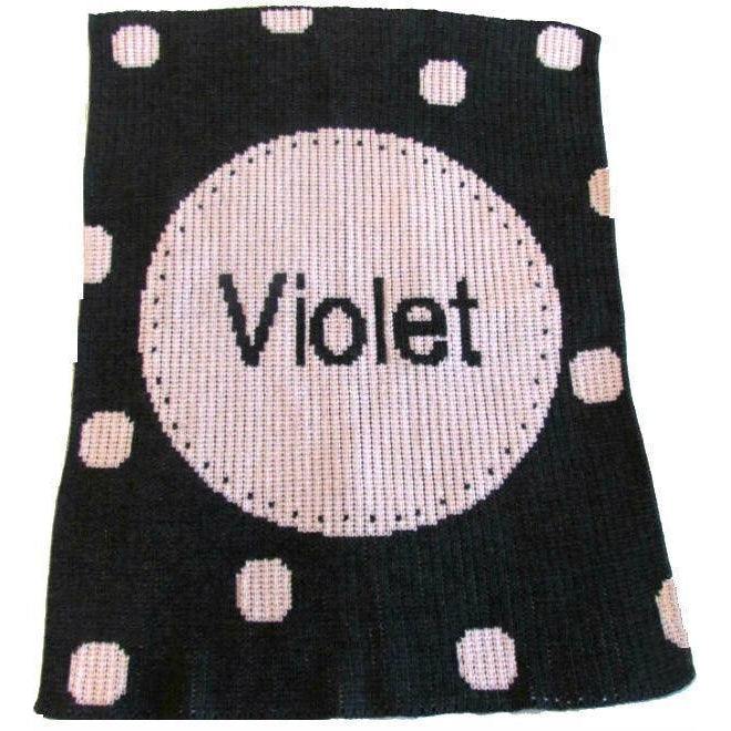 Perforated Circle & Polka Dots Personalized Stroller Blanket or Baby Blanket-Blankets-Jack and Jill Boutique