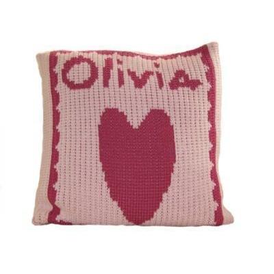 Single Heart and Name Personalized Pillow-Pillow-Jack and Jill Boutique