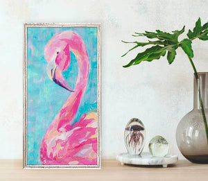 Pink Flamingo - Mini Framed Canvas-Mini Framed Canvas-Jack and Jill Boutique