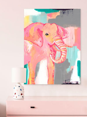 Pink Lemonade Elephant Wall Art-Wall Art-Jack and Jill Boutique