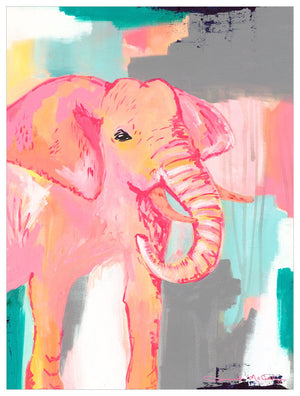 Pink Lemonade Elephant Wall Art-Wall Art-Jack and Jill Boutique