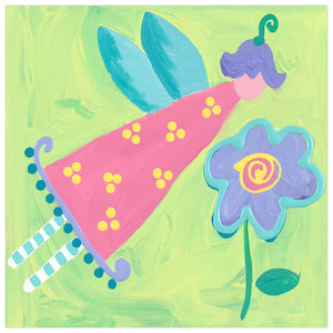 Pink Petal Fairy Wall Art-Wall Art-14x14 Canvas-Jack and Jill Boutique