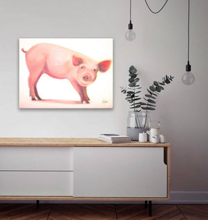 Pink Pig Posing Wall Art-Wall Art-Jack and Jill Boutique