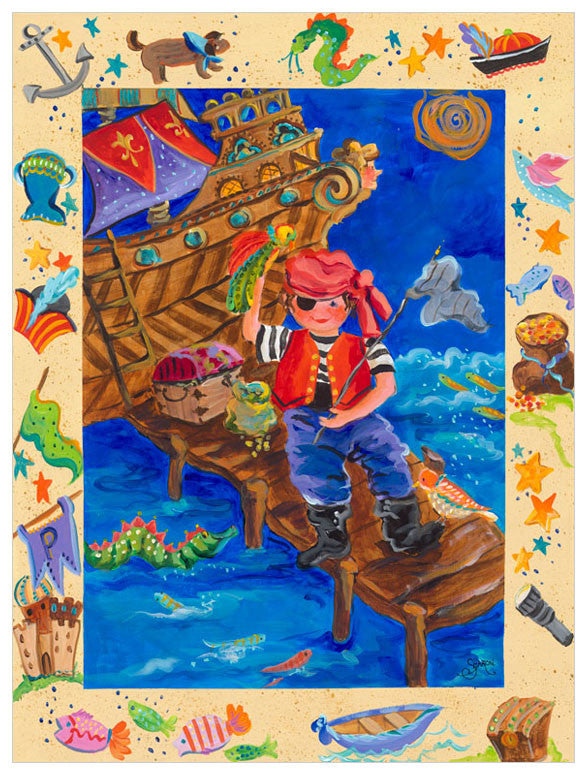 Pirate Adventurer Wall Art-Wall Art-18x24 Canvas-Jack and Jill Boutique