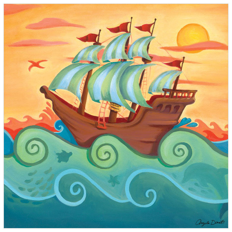 Pirate Ship Wall Art-Wall Art-21x21 Canvas-Jack and Jill Boutique