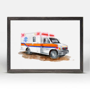 Planes, Trains & Autos - Ambulance Mini Framed Canvas-Mini Framed Canvas-Jack and Jill Boutique