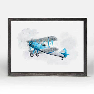 Planes, Trains & Autos - Bi-Plane Mini Framed Canvas-Mini Framed Canvas-Jack and Jill Boutique
