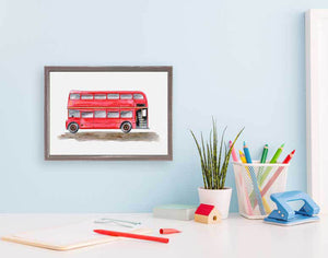 Planes, Trains & Autos - Double Decker Mini Framed Canvas-Mini Framed Canvas-Jack and Jill Boutique