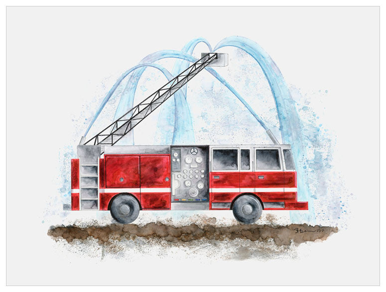 Planes, Trains & Autos - Fire Truck Wall Art-Wall Art-Jack and Jill Boutique