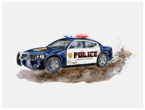 Planes, Trains & Autos - Police Car Wall Art-Wall Art-Jack and Jill Boutique