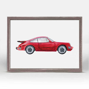Planes, Trains & Autos - Red Porsche Mini Framed Canvas-Mini Framed Canvas-Jack and Jill Boutique