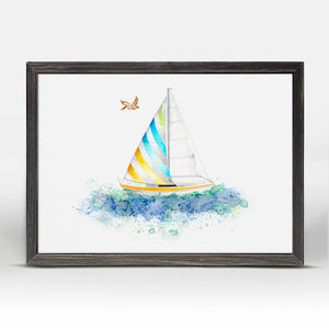 Planes, Trains & Autos - Sailboat Mini Framed Canvas-Mini Framed Canvas-Jack and Jill Boutique