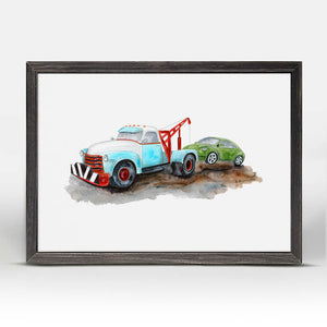 Planes, Trains & Autos - Tow Truck Mini Framed Canvas-Mini Framed Canvas-Jack and Jill Boutique