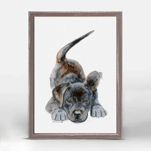 Playful Puppy Portrait - Mini Framed Canvas-Mini Framed Canvas-Jack and Jill Boutique