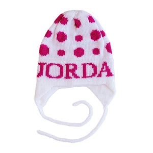 Polka Dots Personalized Knit Hat-Hats-Jack and Jill Boutique