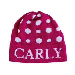 Polka Dots Personalized Knit Hat-Hats-Jack and Jill Boutique