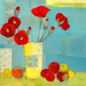 Poppies in Yellow Vase | Canvas Wall Art-Canvas Wall Art-Jack and Jill Boutique
