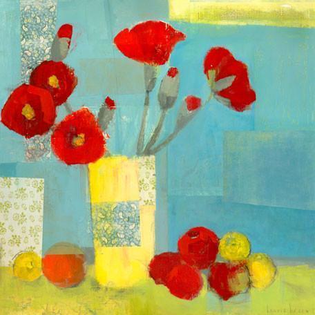 Poppies in Yellow Vase | Canvas Wall Art-Canvas Wall Art-Jack and Jill Boutique