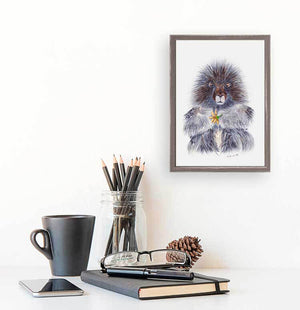 Porcupine Portrait - Mini Framed Canvas-Mini Framed Canvas-Jack and Jill Boutique