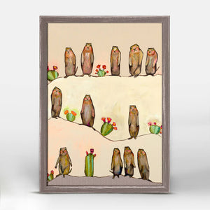 Prairie Dogs On Cream - Mini Framed Canvas-Mini Framed Canvas-Jack and Jill Boutique