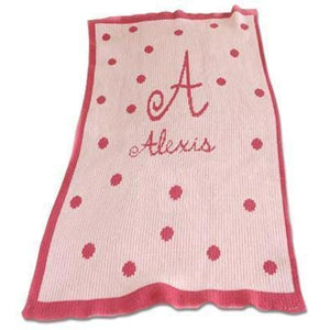 Precious Polka Dots Personalized Stroller Blanket or Baby Blanket-Blankets-Jack and Jill Boutique