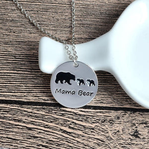 Mama Bear Round Pendant with up to 3 cubs-Jewelry-Jack and Jill Boutique