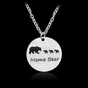Mama Bear Round Pendant with up to 3 cubs-Jewelry-3 Cubs-Jack and Jill Boutique