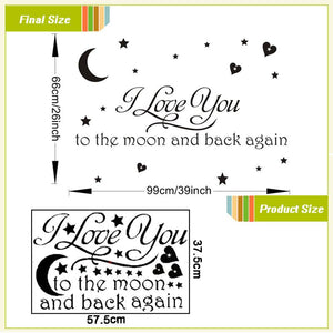 I love you to the moon and back again | Wall Decal-Decals-Jack and Jill Boutique