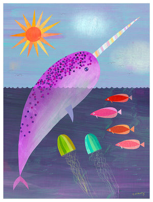 Purple Narwhal Wall Art-Wall Art-Jack and Jill Boutique