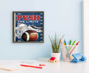 Push the Limits - Football Mini Framed Canvas-Mini Framed Canvas-Jack and Jill Boutique