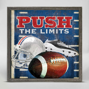 Push the Limits - Football Mini Framed Canvas-Mini Framed Canvas-Jack and Jill Boutique