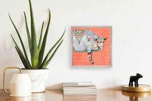 Queen Of The Pasture On Bohemian Pattern - Mini Framed Canvas-Mini Framed Canvas-Jack and Jill Boutique