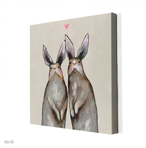 Rabbit Love - Neutral Wall Art-Wall Art-Jack and Jill Boutique