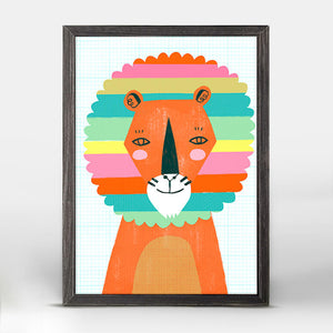 Rainbow Lion - Mini Framed Canvas-Mini Framed Canvas-Jack and Jill Boutique