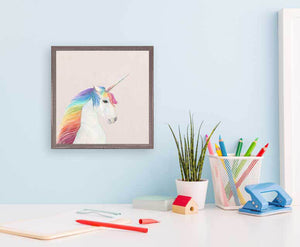 Rainbow Unicorn - Mini Framed Canvas-Mini Framed Canvas-Jack and Jill Boutique