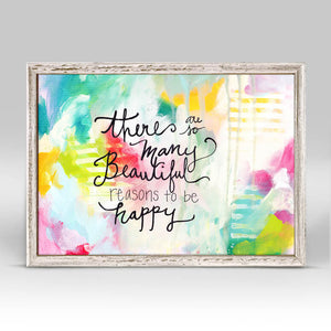 Reasons To Be Happy - Mini Framed Canvas-Mini Framed Canvas-Jack and Jill Boutique