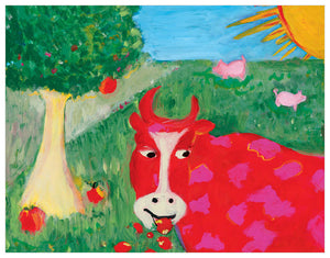 Red Cow Wall Art-Wall Art-Jack and Jill Boutique